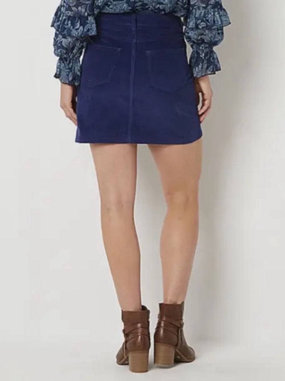 FRYE AND CO. Navy Blue Corduroy Mini Skirt - Picture 2 of 7
